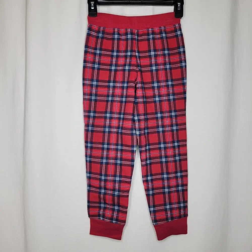 Charter Club Kids Jogger Pants Cardinal Holiday Plaid NWT Boy Girl Size 4-5